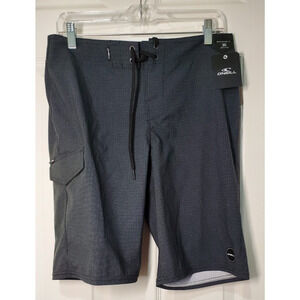 O’Neill Men’s Board Shorts Size 30 Gray Stretch Below Knee 21” NWT